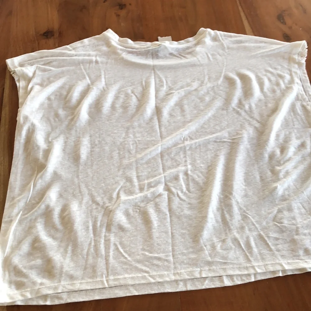 Ann‎ Taylor Cut Out 100% Linen Tee White Sz L - NWT - Picture 3 of 8